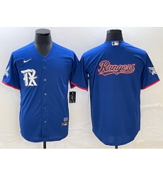 Men Texas Rangers Royal Team Big Logo 2023 City Connect Stitched Baseball Jersey