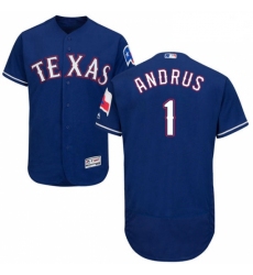 Mens Majestic Texas Rangers 1 Elvis Andrus Royal Blue Alternate Flex Base Authentic Collection MLB Jersey