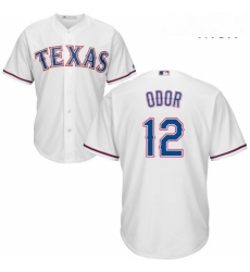Mens Majestic Texas Rangers 12 Rougned Odor Replica White Home Cool Base MLB Jersey