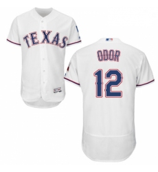 Mens Majestic Texas Rangers 12 Rougned Odor White Home Flex Base Authentic Collection MLB Jersey
