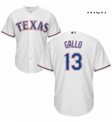 Mens Majestic Texas Rangers 13 Joey Gallo Replica White Home Cool Base MLB Jersey
