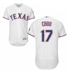 Mens Majestic Texas Rangers 17 Shin Soo Choo White Home Flex Base Authentic Collection MLB Jersey