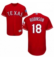 Mens Majestic Texas Rangers 18 Drew Robinson Royal Blue Alternate Flex Base Authentic Collection MLB Jersey