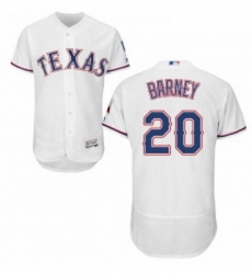 Mens Majestic Texas Rangers 20 Darwin Barney White Home Flex Base Authentic Collection MLB Jersey