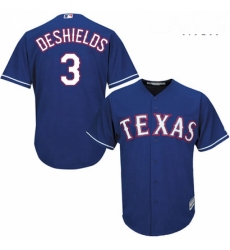 Mens Majestic Texas Rangers 3 Delino DeShields Replica Royal Blue Alternate 2 Cool Base MLB Jersey