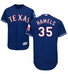 Mens Majestic Texas Rangers 35 Cole Hamels Royal Blue Alternate Flex Base Authentic Collection MLB Jersey
