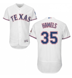 Mens Majestic Texas Rangers 35 Cole Hamels White Home Flex Base Authentic Collection MLB Jersey