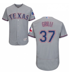 Mens Majestic Texas Rangers 37 Jason Grilli Grey Flexbase Authentic Collection MLB Jersey