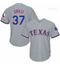 Mens Majestic Texas Rangers 37 Jason Grilli Replica Grey Road Cool Base MLB Jersey 
