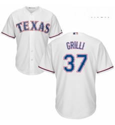 Mens Majestic Texas Rangers 37 Jason Grilli Replica White Home Cool Base MLB Jersey 