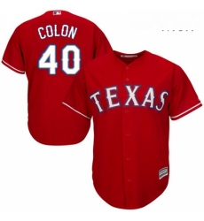 Mens Majestic Texas Rangers 40 Bartolo Colon Replica Red Alternate Cool Base MLB Jersey 