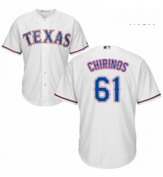 Mens Majestic Texas Rangers 61 Robinson Chirinos Replica White Home Cool Base MLB Jersey 
