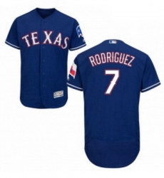 Mens Majestic Texas Rangers 7 Ivan Rodriguez Royal Blue Flexbase Authentic Collection MLB Jersey