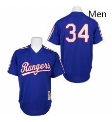 Mens Mitchell and Ness 1989 Texas Rangers 34 Nolan Ryan Authentic Royal Blue Throwback MLB Jersey