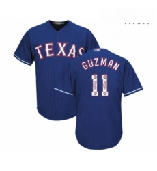 Mens Texas Rangers 11 Ronald Guzman Authentic Royal Blue Team Logo Fashion Cool Base Baseball Jersey 