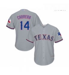 Mens Texas Rangers 14 Asdrubal Cabrera Replica Grey Road Cool Base Baseball Jersey 