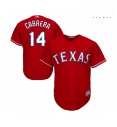 Mens Texas Rangers 14 Asdrubal Cabrera Replica Red Alternate Cool Base Baseball Jersey 