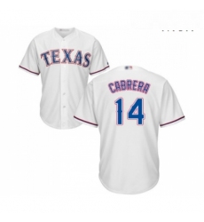 Mens Texas Rangers 14 Asdrubal Cabrera Replica White Home Cool Base Baseball Jersey 
