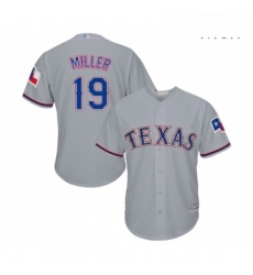 Mens Texas Rangers 19 Shelby Miller Replica Grey Road Cool Base Baseball Jersey 