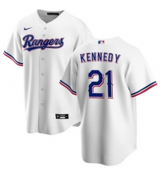 Men's Texas Rangers #21 Ian Kennedy White Cool Base Stitched Baseball Jersey