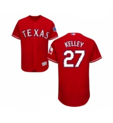 Mens Texas Rangers 27 Shawn Kelley Red Alternate Flex Base Authentic Collection Baseball Jersey