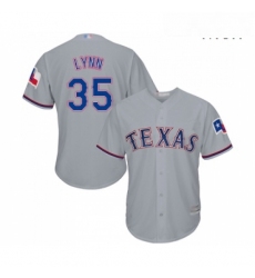 Mens Texas Rangers 35 Lance Lynn Replica Grey Road Cool Base Baseball Jersey 
