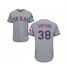 Mens Texas Rangers 38 Danny Santana Grey Road Flex Base Authentic Collection Baseball Jersey