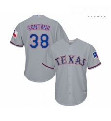 Mens Texas Rangers 38 Danny Santana Replica Grey Road Cool Base Baseball Jersey 