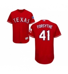 Mens Texas Rangers 41 Logan Forsythe Red Alternate Flex Base Authentic Collection Baseball Jersey