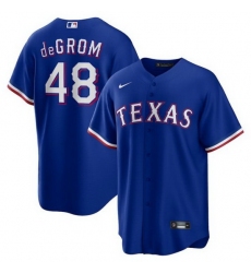 Men's Texas Rangers #48 Jacob deGrom Royal Cool Base Stitched Baseball Jersey