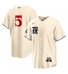 Men's Texas Rangers #5 Corey Seager Cream 2023 City Connect Cool Base Stitched Baseball Jersey