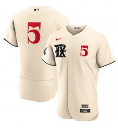 Men's Texas Rangers #5 Corey Seager Cream 2023 City Connect Flex Base Stitched Baseball Jersey