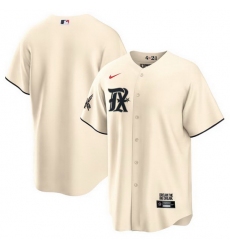 Men's Texas Rangers Blank Cream 2023 City Connect Cool Base Stitched Baseball Jersey