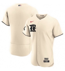 Men's Texas Rangers Blank Cream 2023 City Connect Flex Base Stitched Baseball Jersey
