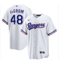 Men's Texas Rangers Jacob deGrom #348 Nike White Stitched Player Jersey