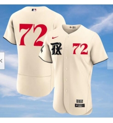 Men's Texas Rangers Jonathan Hernandez #72 Cream 2023 City Connect Cool Base Stitched Baseball Jersey