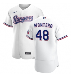 Texas Rangers 48 Rafael Montero Men Nike White Home 2020 Authentic Player MLB Jersey