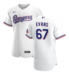 Texas Rangers 67 Demarcus Evans Men Nike White Home 2020 Authentic Player MLB Jersey