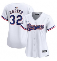 Women Texas Rangers 32 Evan Carter White 2024 Gold Collection Stitched Baseball Jersey