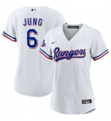 Women Texas Rangers 6 Josh Jung White 2023 World Series Champions Stitched Baseball Jersey 28Run Small 29