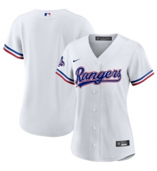 Women Texas Rangers Blank White 2023 World Series Champions Stitched Baseball Jersey 28Run Small 29