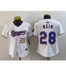 WomenTexas Rangers 28 Jonah Heim White Gold Cool Base Stitched Baseball Jersey
