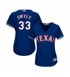 Womens Texas Rangers 33 Drew Smyly Replica Royal Blue Alternate 2 Cool Base Baseball Jersey 