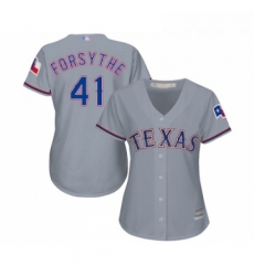 Womens Texas Rangers 41 Logan Forsythe Replica Grey Road Cool Base Baseball Jersey 