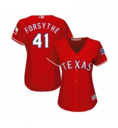 Womens Texas Rangers 41 Logan Forsythe Replica Red Alternate Cool Base Baseball Jersey 