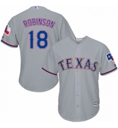 Youth Majestic Texas Rangers 18 Drew Robinson Authentic Grey Road Cool Base MLB Jersey 