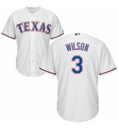 Youth Majestic Texas Rangers 3 Russell Wilson Authentic White Home Cool Base MLB Jersey