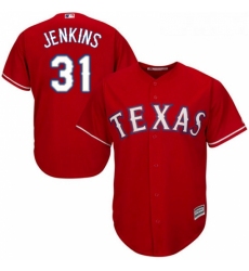 Youth Majestic Texas Rangers 31 Ferguson Jenkins Authentic Red Alternate Cool Base MLB Jersey