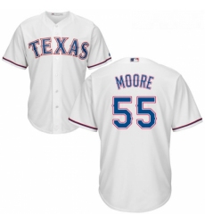 Youth Majestic Texas Rangers 55 Matt Moore Authentic White Home Cool Base MLB Jersey 