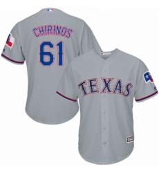 Youth Majestic Texas Rangers 61 Robinson Chirinos Authentic Grey Road Cool Base MLB Jersey 